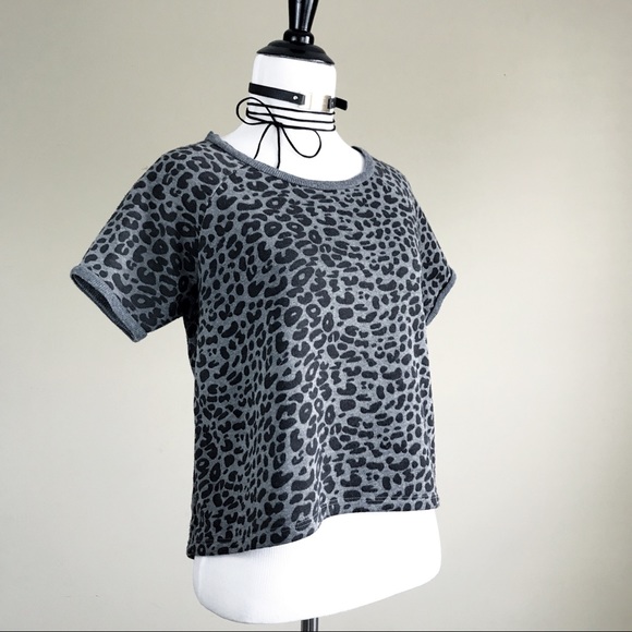 Piper Project Grey Leopard Print Cut Out Back Top - Picture 3 of 6